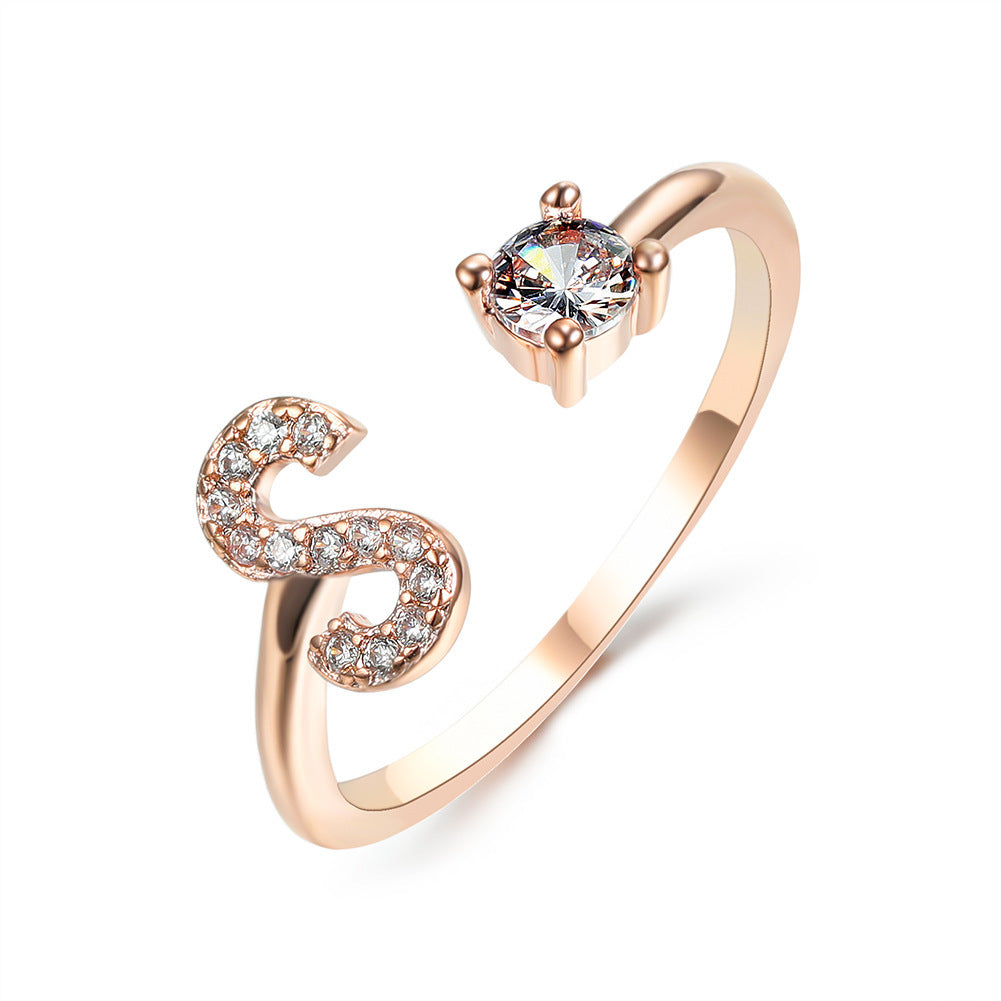 Noxypera Adjustable 26 Initial Letter Ring