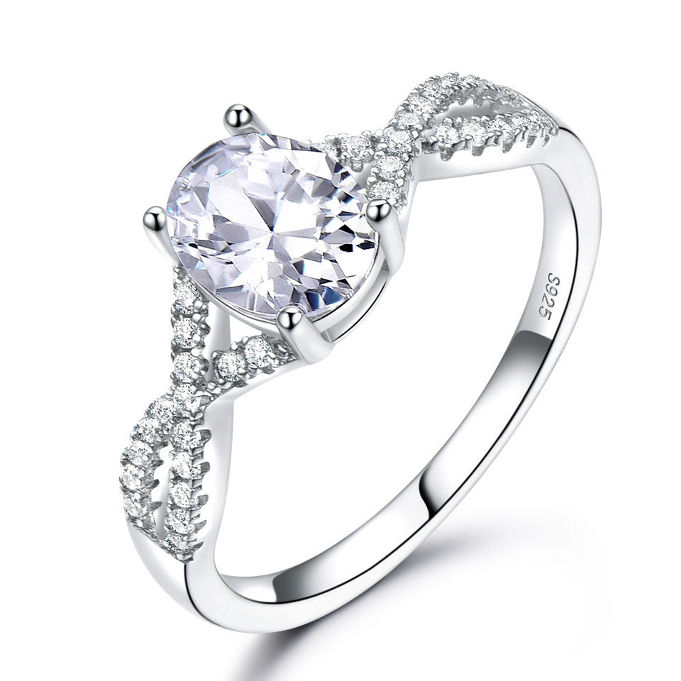 Noxypera Sterling Silver Oval Nano Morganite Ring
