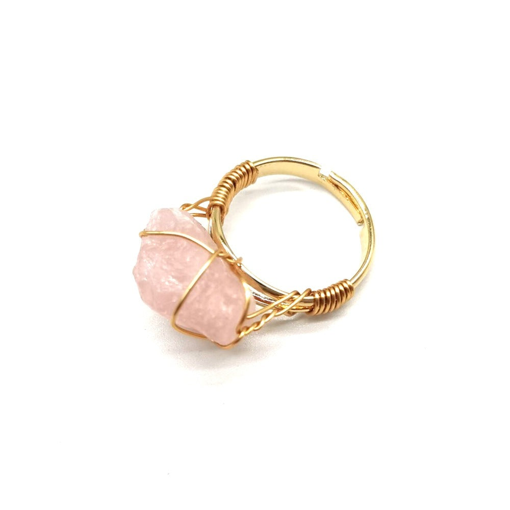 Noxypera Hand Wrapped Rough Stone Agate Ring