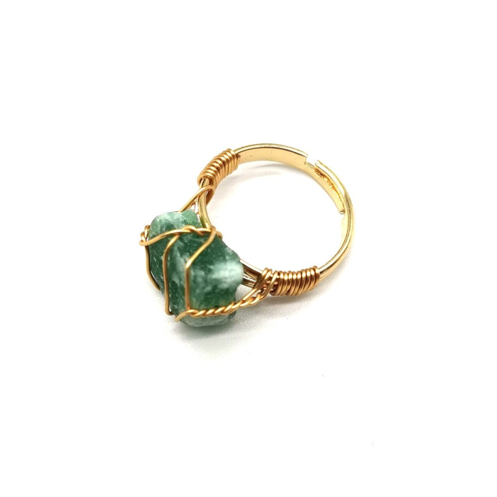 Noxypera Hand Wrapped Rough Stone Agate Ring