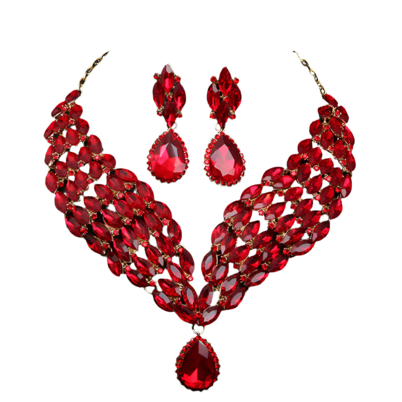 Noxypera Crystal African Necklace Earring Set