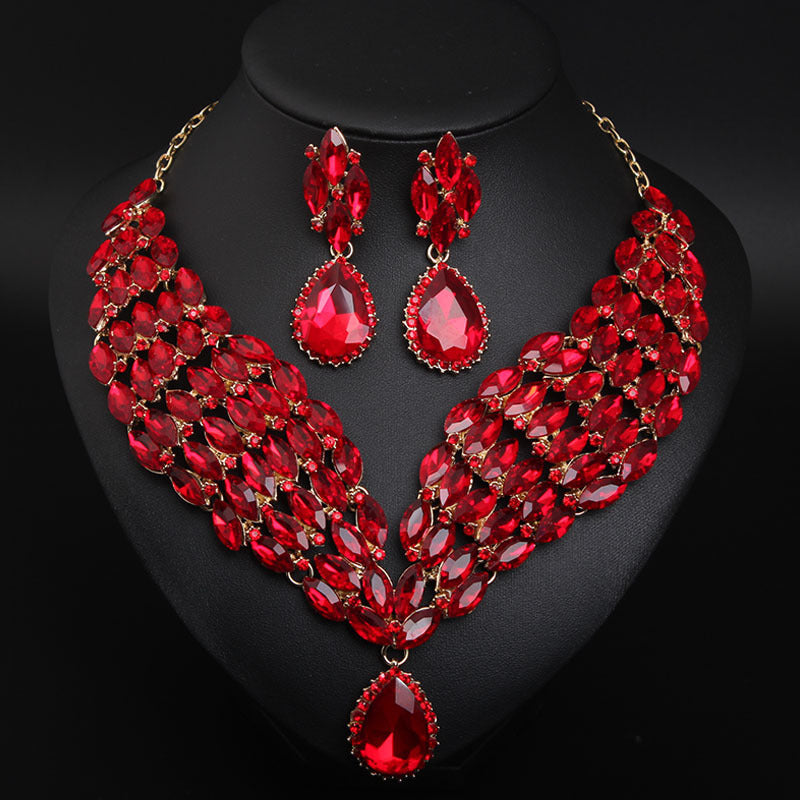 Noxypera Crystal African Necklace Earring Set
