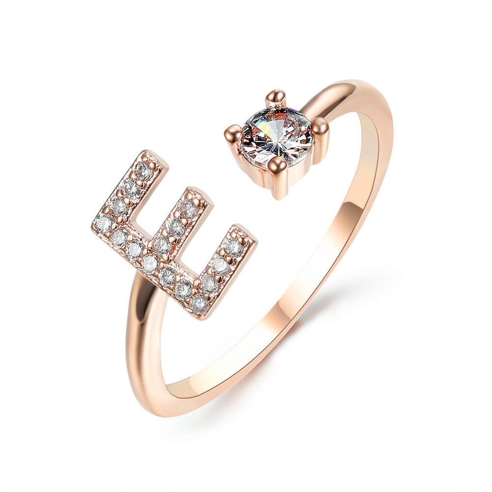Noxypera Adjustable 26 Initial Letter Ring