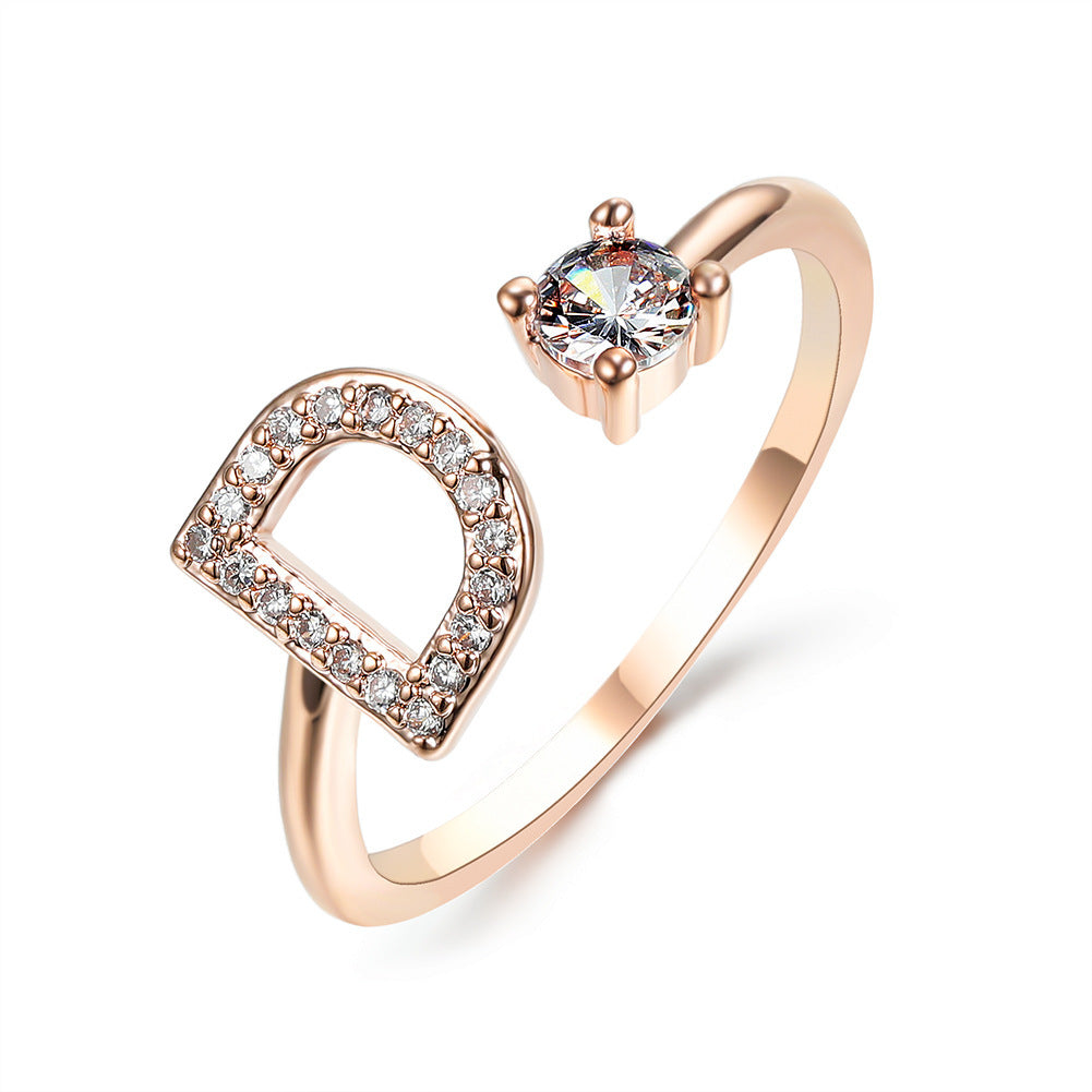 Noxypera Adjustable 26 Initial Letter Ring