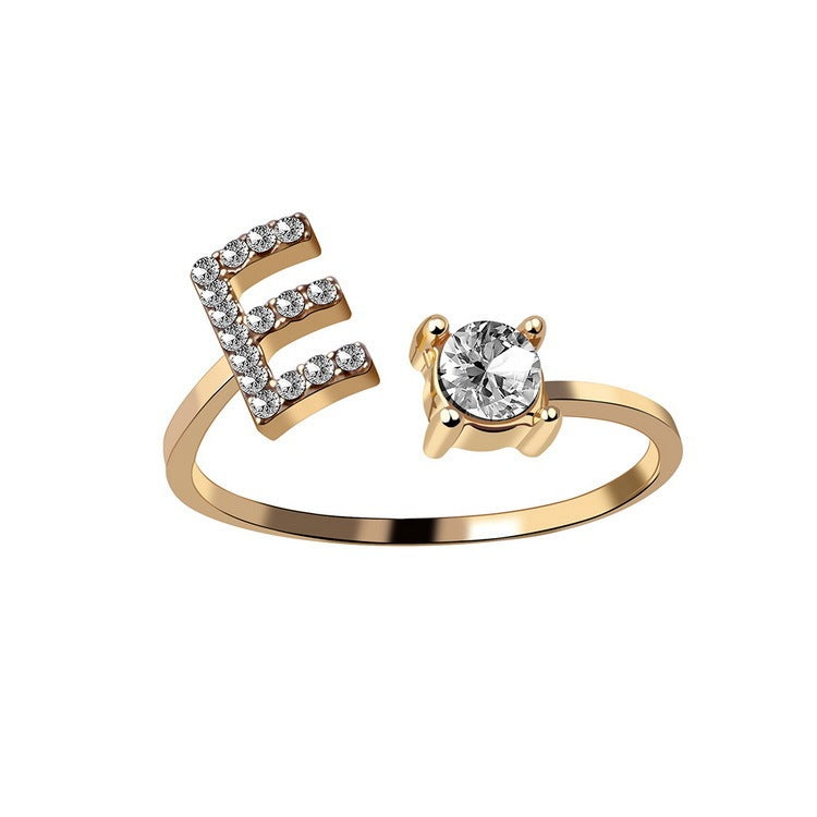 Noxypera Adjustable 26 Initial Letter Ring