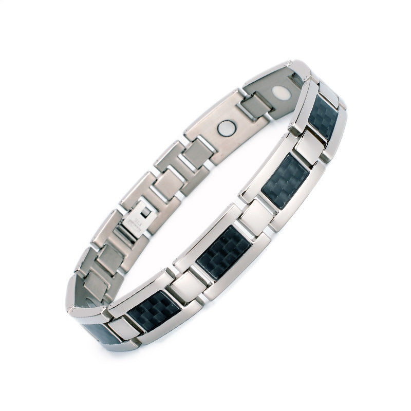 Noxypera Titanium Steel With Carbon Fiber Inlay Bracelet