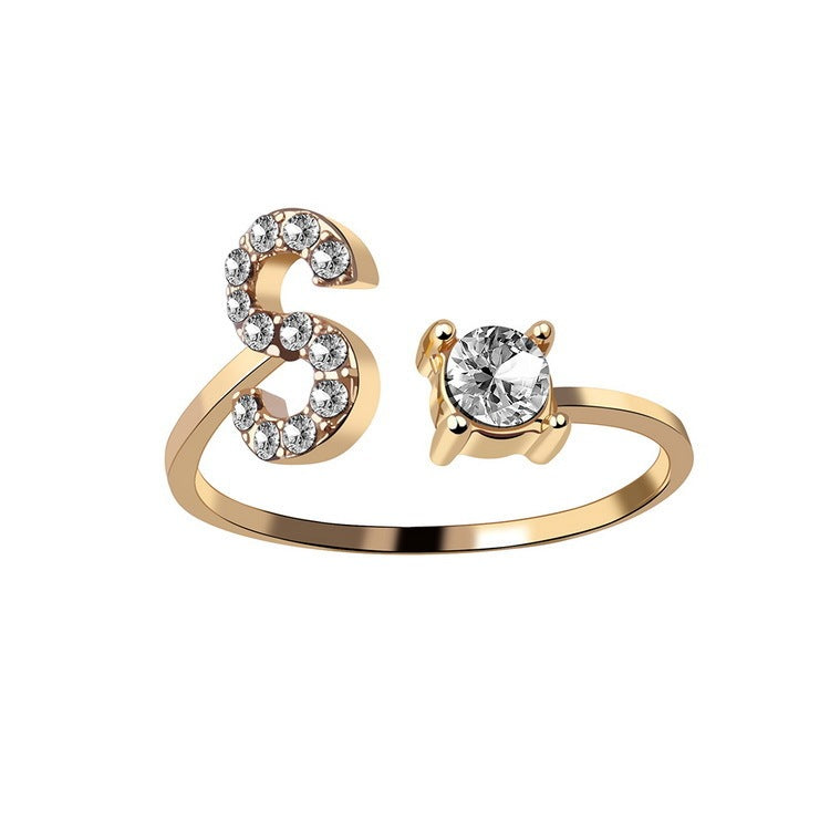Noxypera Adjustable 26 Initial Letter Ring