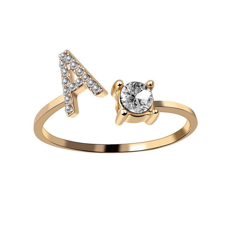 Noxypera Adjustable 26 Initial Letter Ring