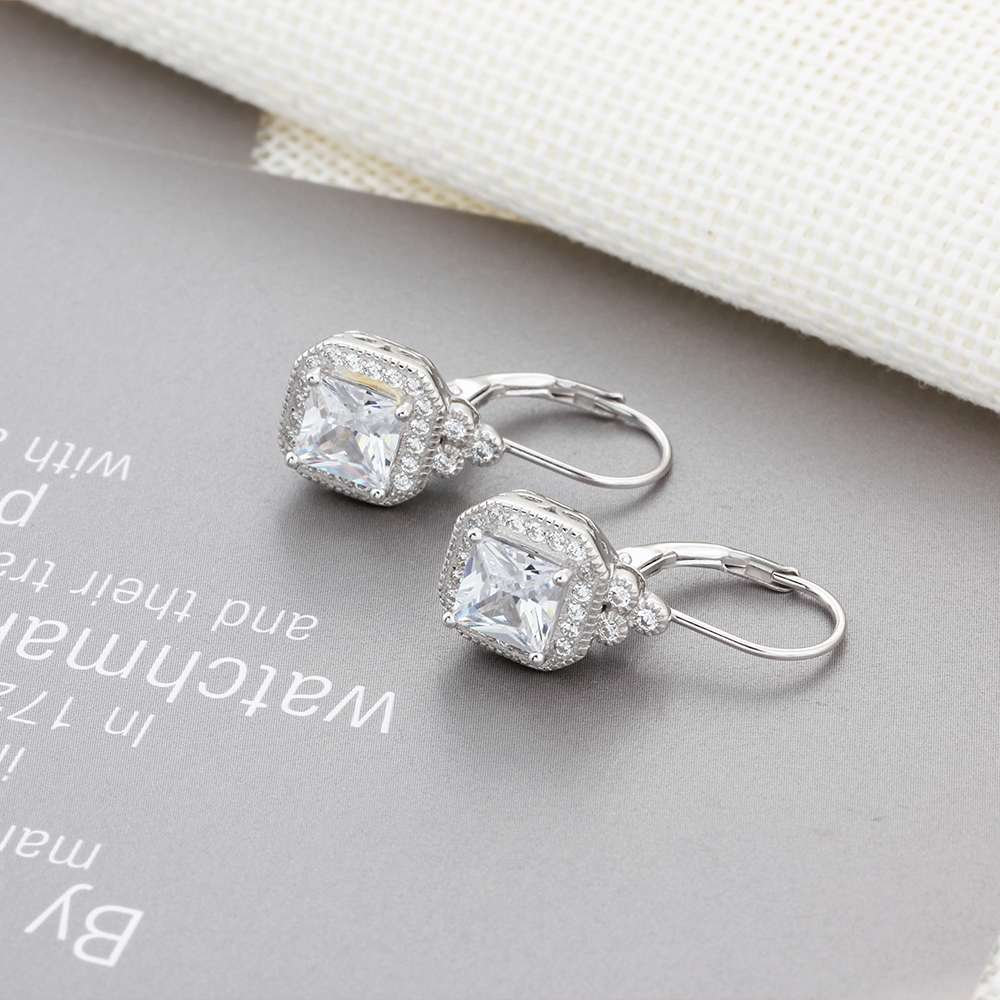 Noxypera S925 Sterling Silver Rhinestone Earrings
