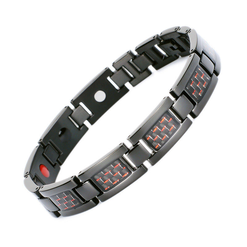 Noxypera Titanium Steel With Carbon Fiber Inlay Bracelet