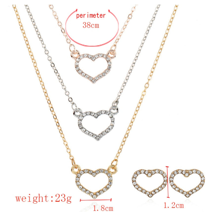 Noxypera Diamond Pendant Earrings Necklace Set