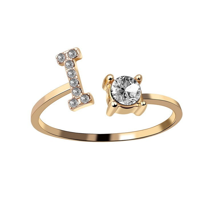 Noxypera Adjustable 26 Initial Letter Ring