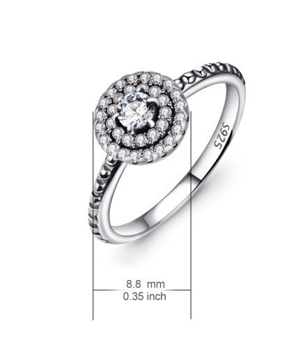 Noxypera 925 Sterling Silver Diamante Ring