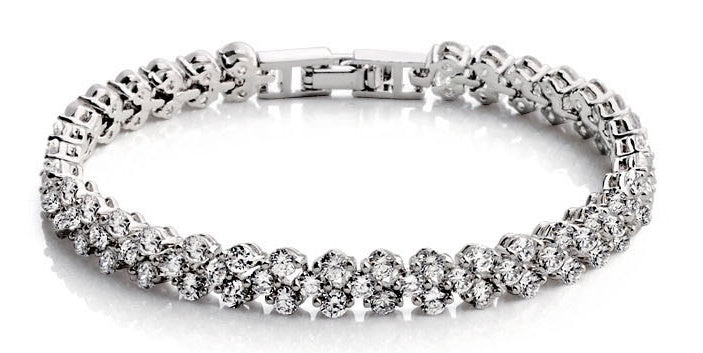 Noxypera S925 Sterling Silver Shiny Diamante Bracelet