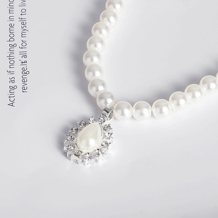 Noxypera Drop Pearl Necklace Earrings Set