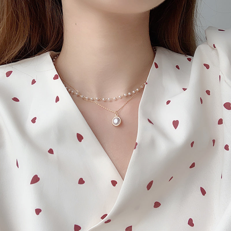 Noxypera Pearl Silver Gold Plated Necklace