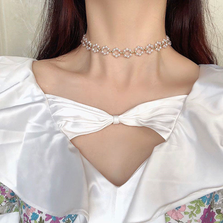 Noxypera Pearl Silver Gold Plated Necklace