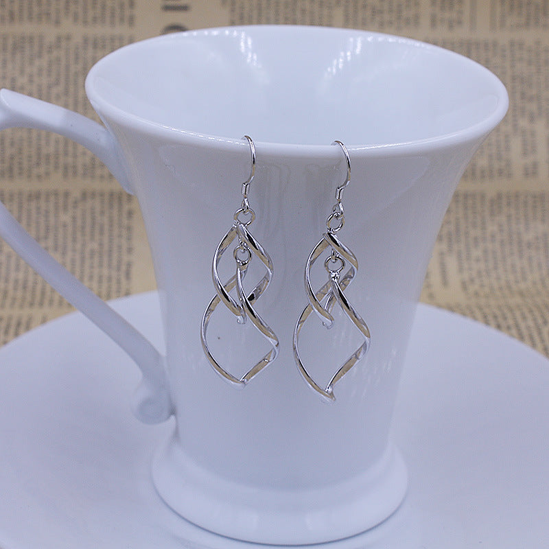 Noxypera Silver Drop Leaf Earring