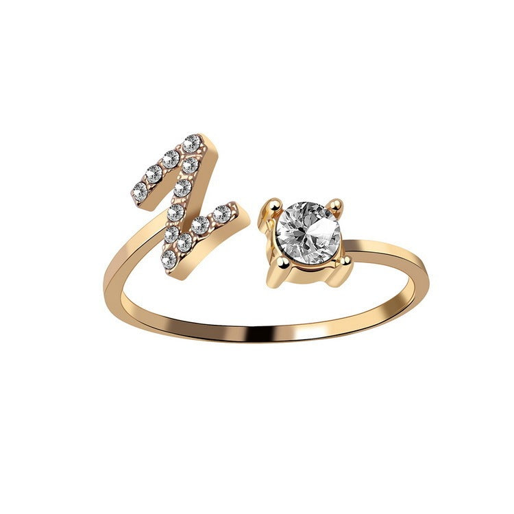 Noxypera Adjustable 26 Initial Letter Ring