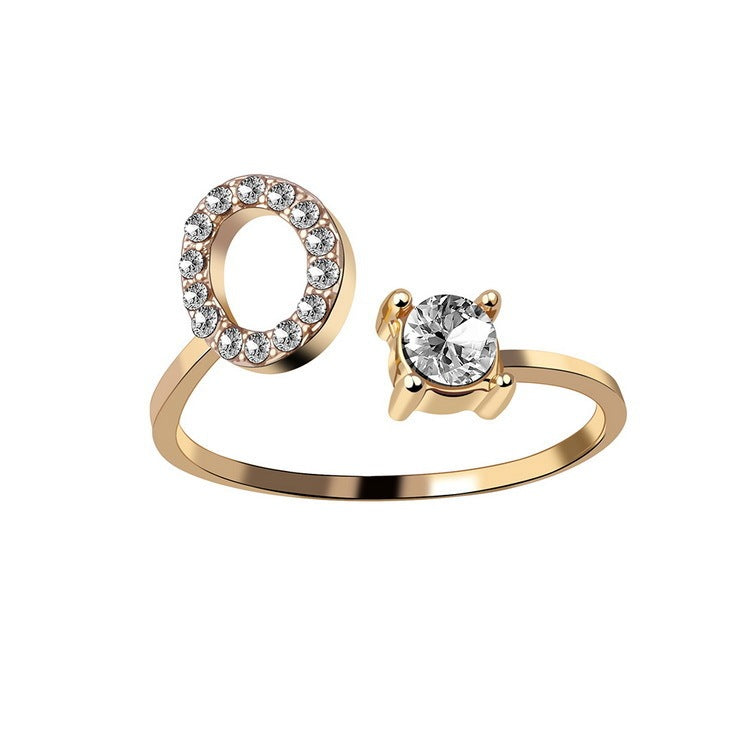 Noxypera Adjustable 26 Initial Letter Ring
