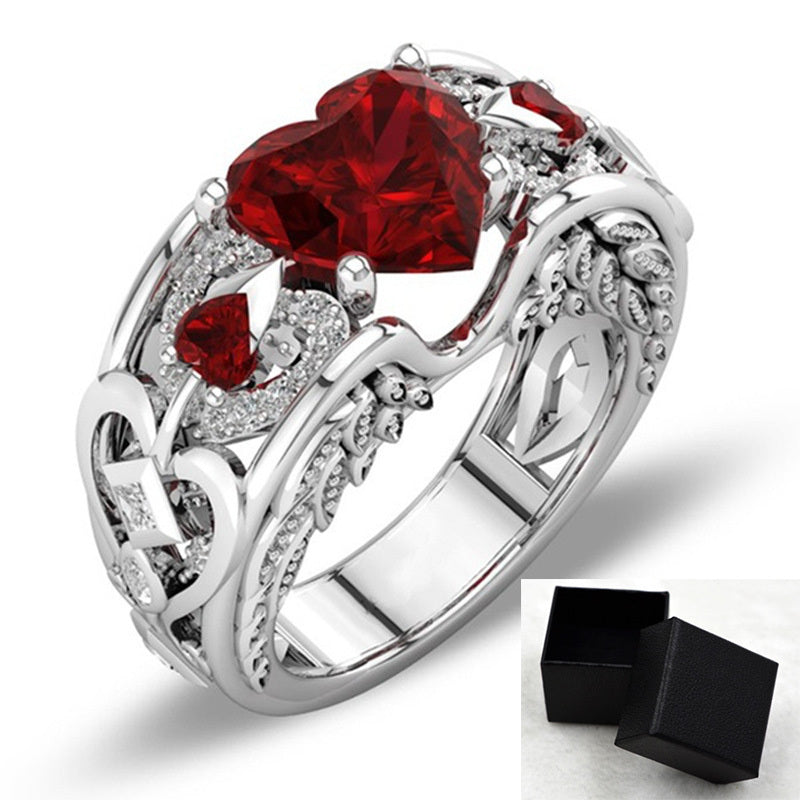 Noxypera Heart-Shaped Ruby Engagement Ring