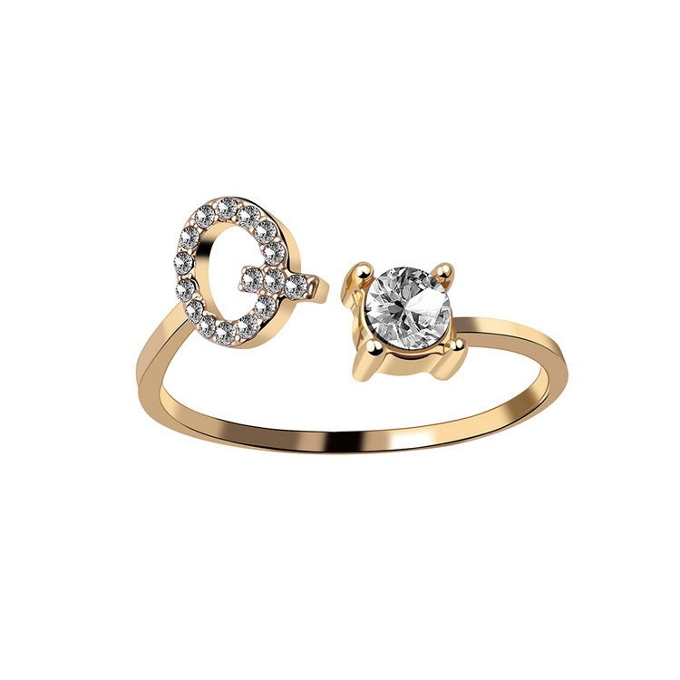 Noxypera Adjustable 26 Initial Letter Ring