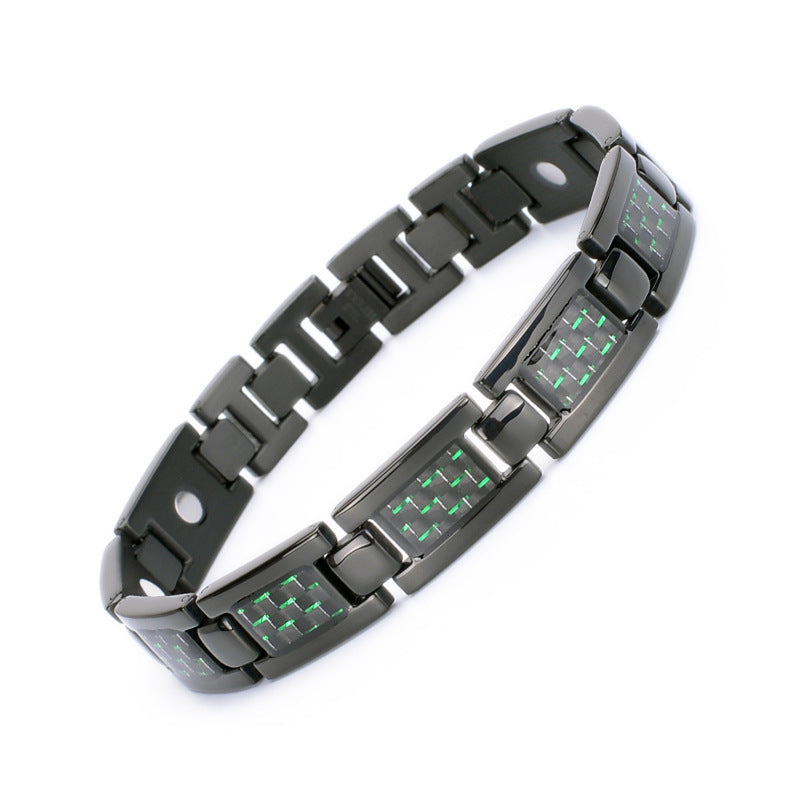 Noxypera Titanium Steel With Carbon Fiber Inlay Bracelet