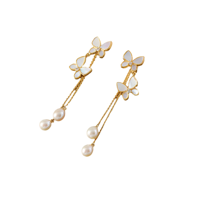 Noxypera Butterfly Long Tassel Earrings