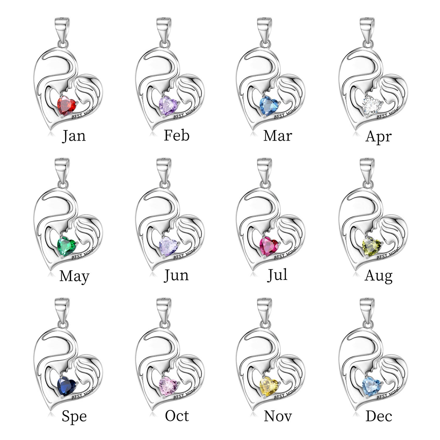 Noxypera S925 Sterling Silver Mother's Day Series Necklace