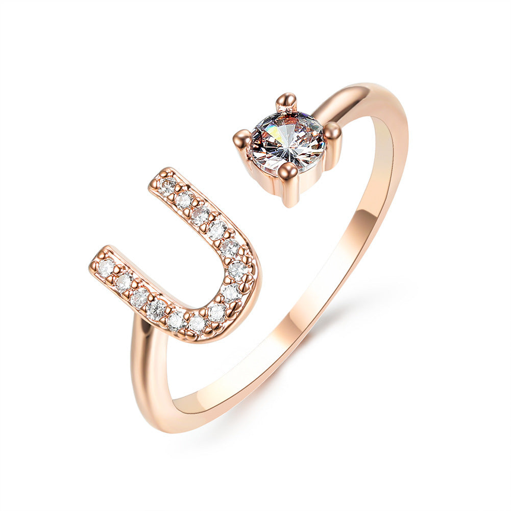 Noxypera Adjustable 26 Initial Letter Ring