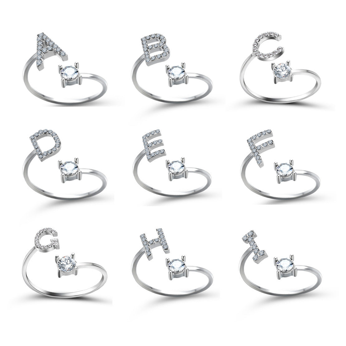 Noxypera Adjustable 26 Initial Letter Ring