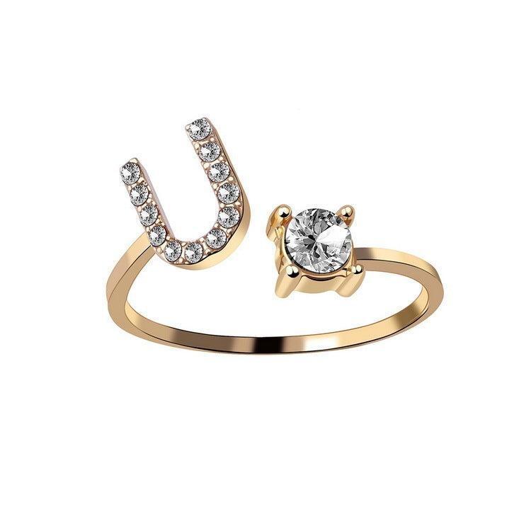 Noxypera Adjustable 26 Initial Letter Ring