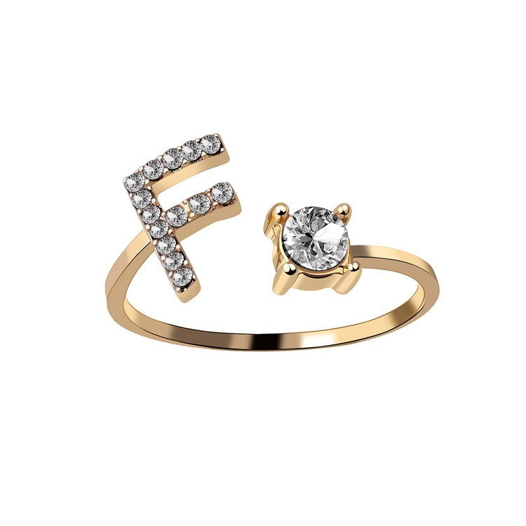 Noxypera Adjustable 26 Initial Letter Ring