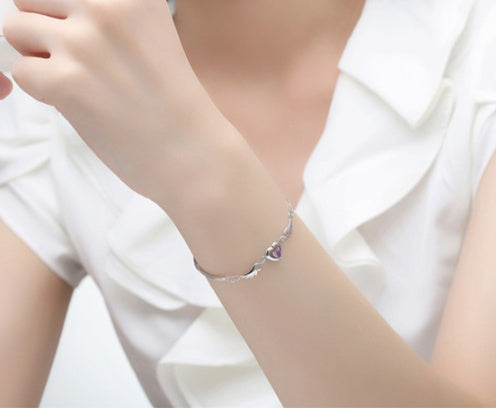 Noxypera 925 Sterling Silver Diamond-Treated Finish Bracelet