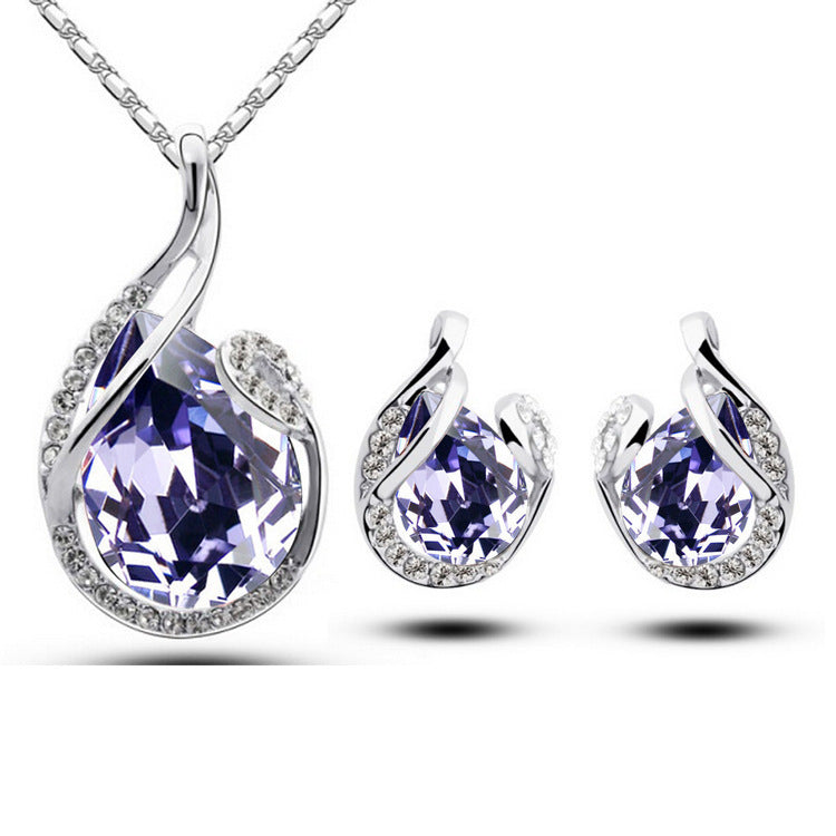 Noxypera Rhinestone Earring Necklace