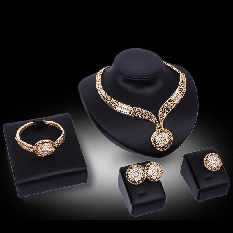 Noxypera Necklace Earrings Ring Bracelet Four Piece Set