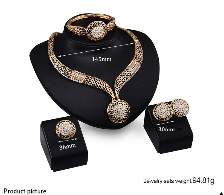Noxypera Necklace Earrings Ring Bracelet Four Piece Set