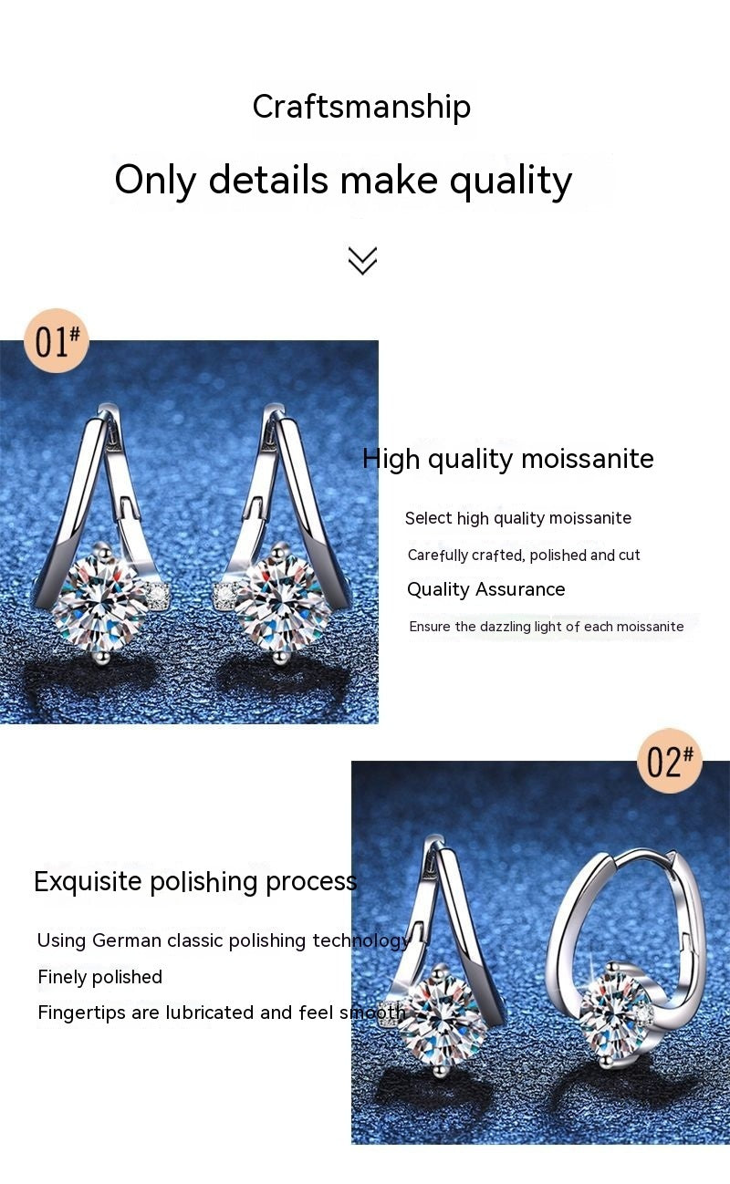 Noxypera 925 Silver Moissanite Affordable Luxury Earrings