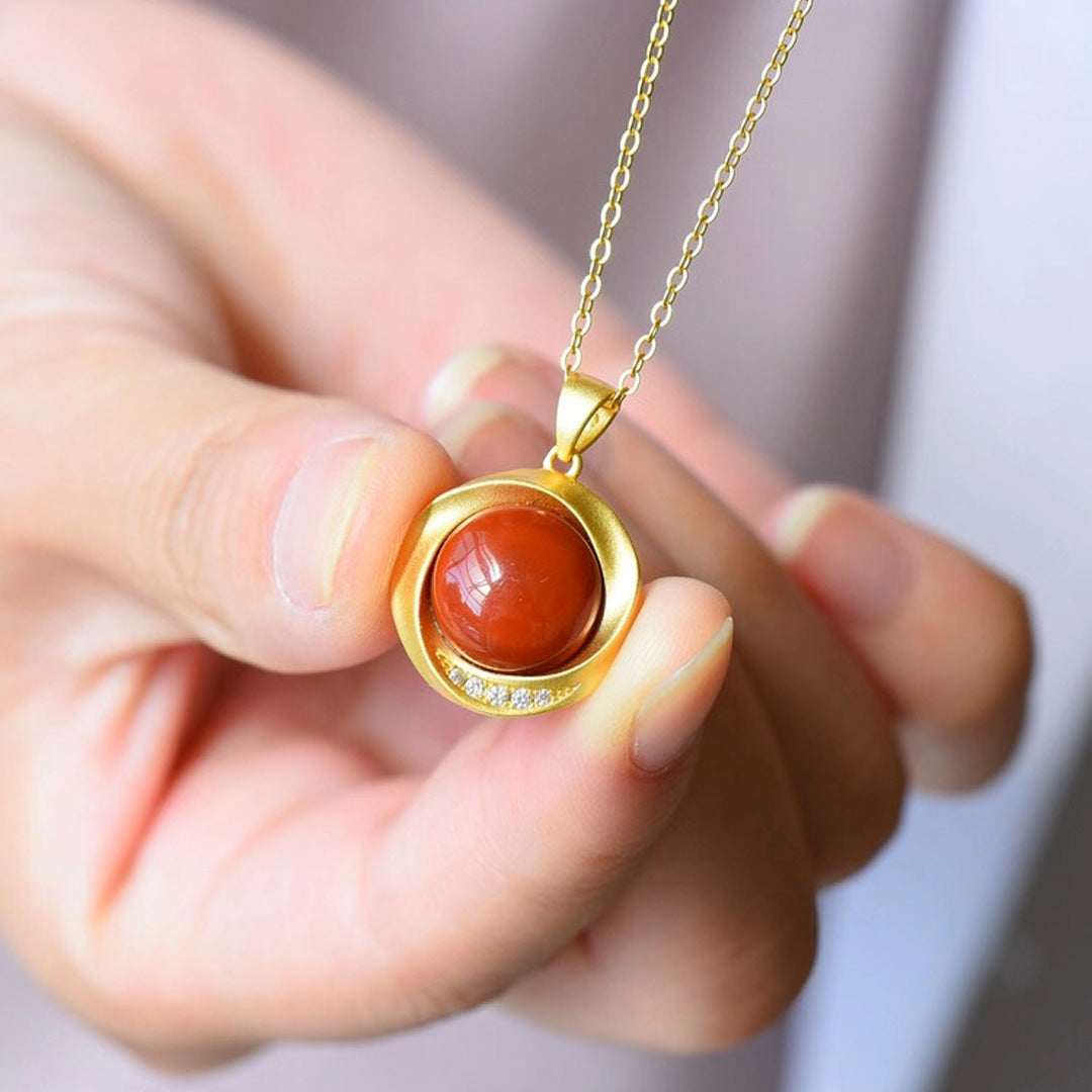 Noxypera Natural Red Agate Necklace
