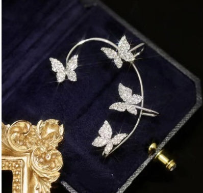 Noxypera Butterfly Ear Clip And Ear Hook Earrings