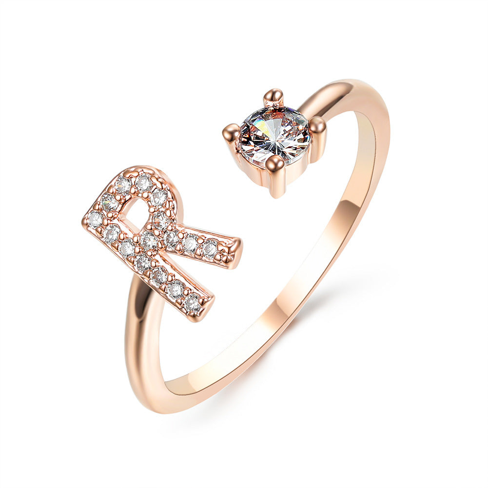 Noxypera Adjustable 26 Initial Letter Ring