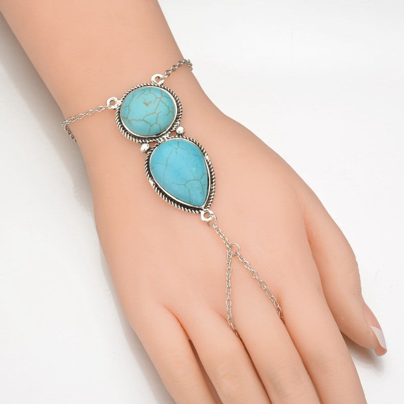 Noxypera Turquoise Stone Tassel Bracelet