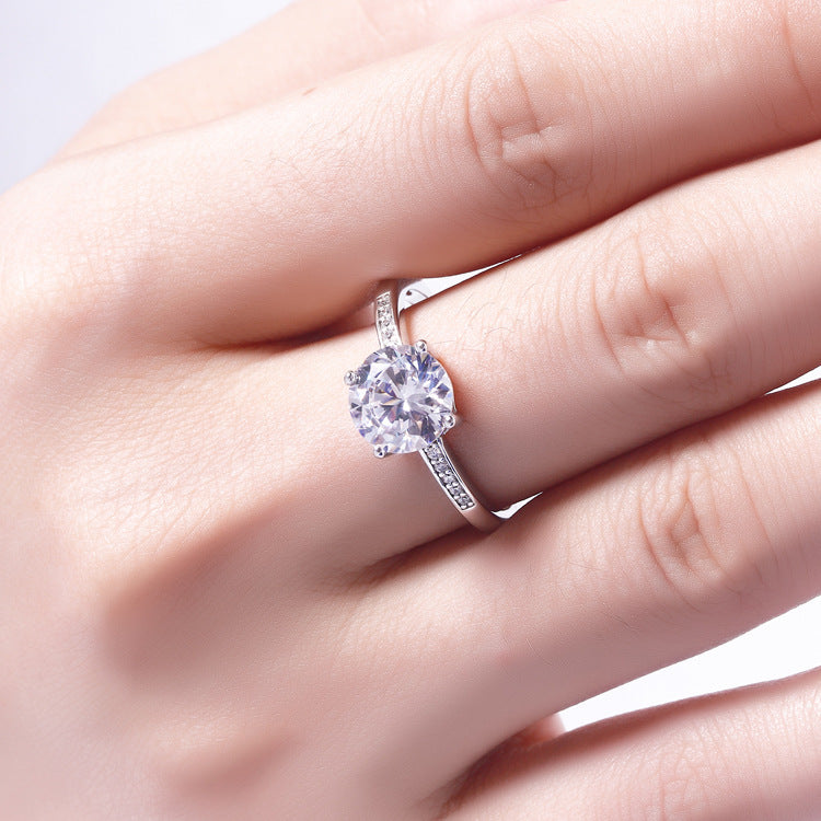 Noxypera 925 Sterling Silver Engagement Wedding Ring