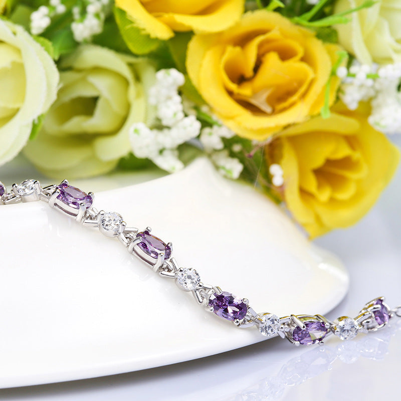 Noxypera 925 Silver Amethyst Bracelet