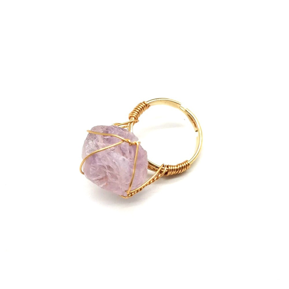 Noxypera Hand Wrapped Rough Stone Agate Ring