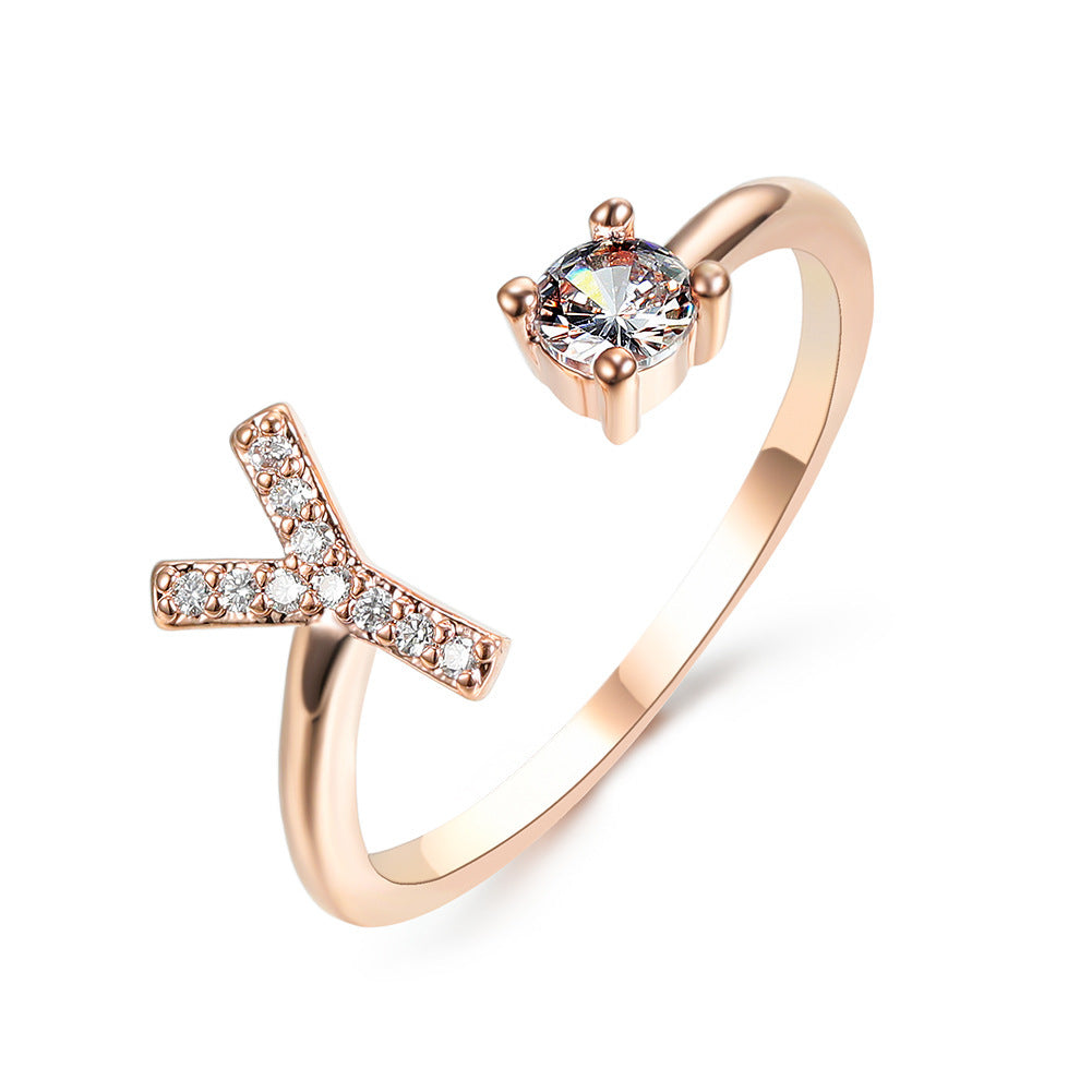 Noxypera Adjustable 26 Initial Letter Ring