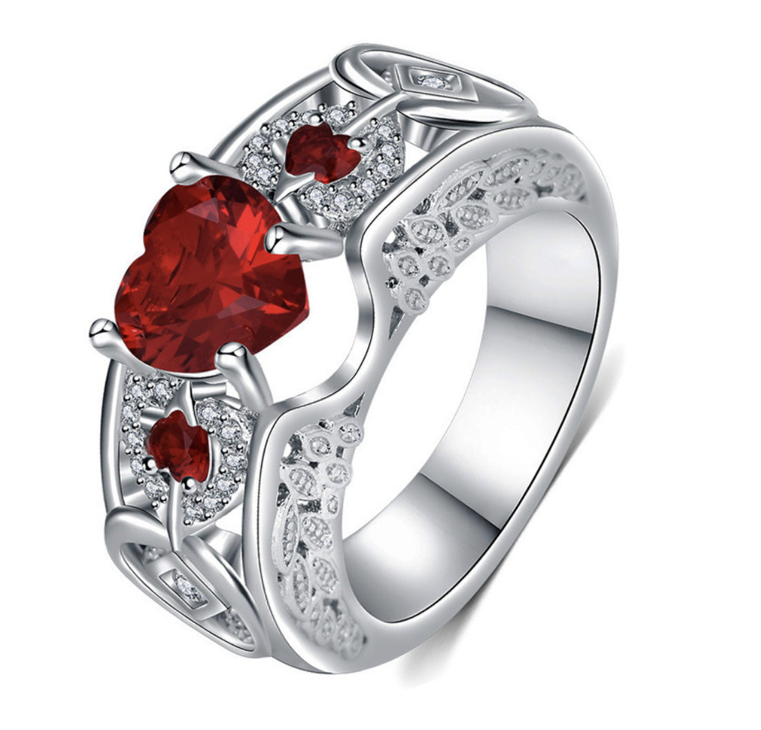 Noxypera Heart-Shaped Ruby Engagement Ring