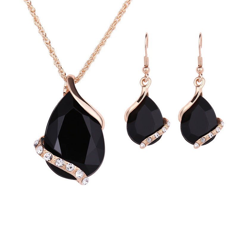 Noxypera Water Drop Necklace Earring Set