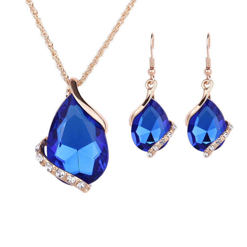 Noxypera Water Drop Necklace Earring Set