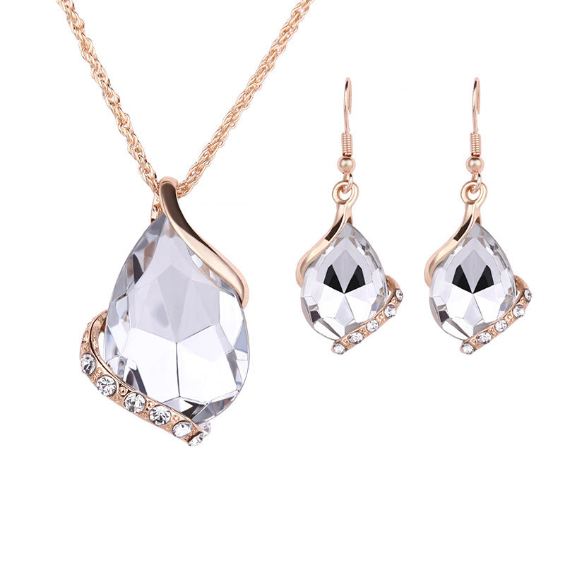 Noxypera Water Drop Necklace Earring Set